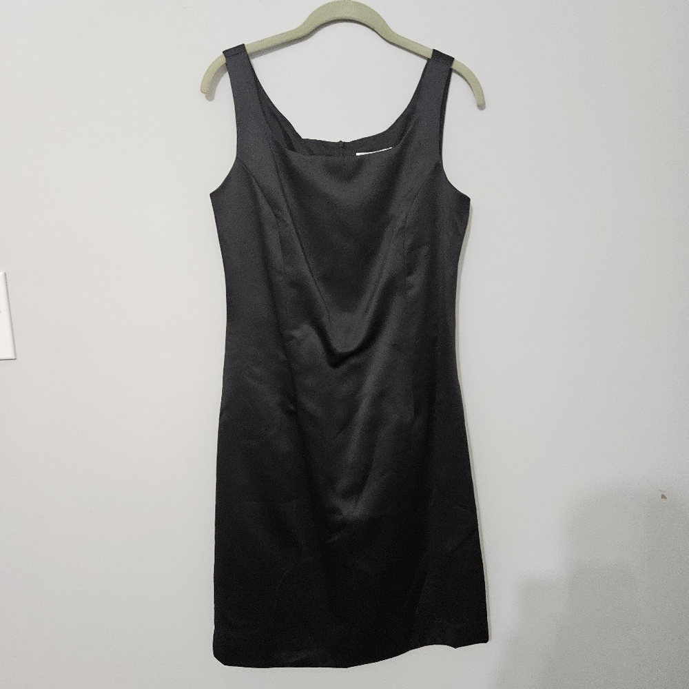TRIO NY Black Sleeveless Sheath Dress Size 10 Classic Cocktail Little Black - Picture 3 of 13